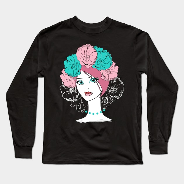 Flower Punk Long Sleeve T-Shirt by Kaldia